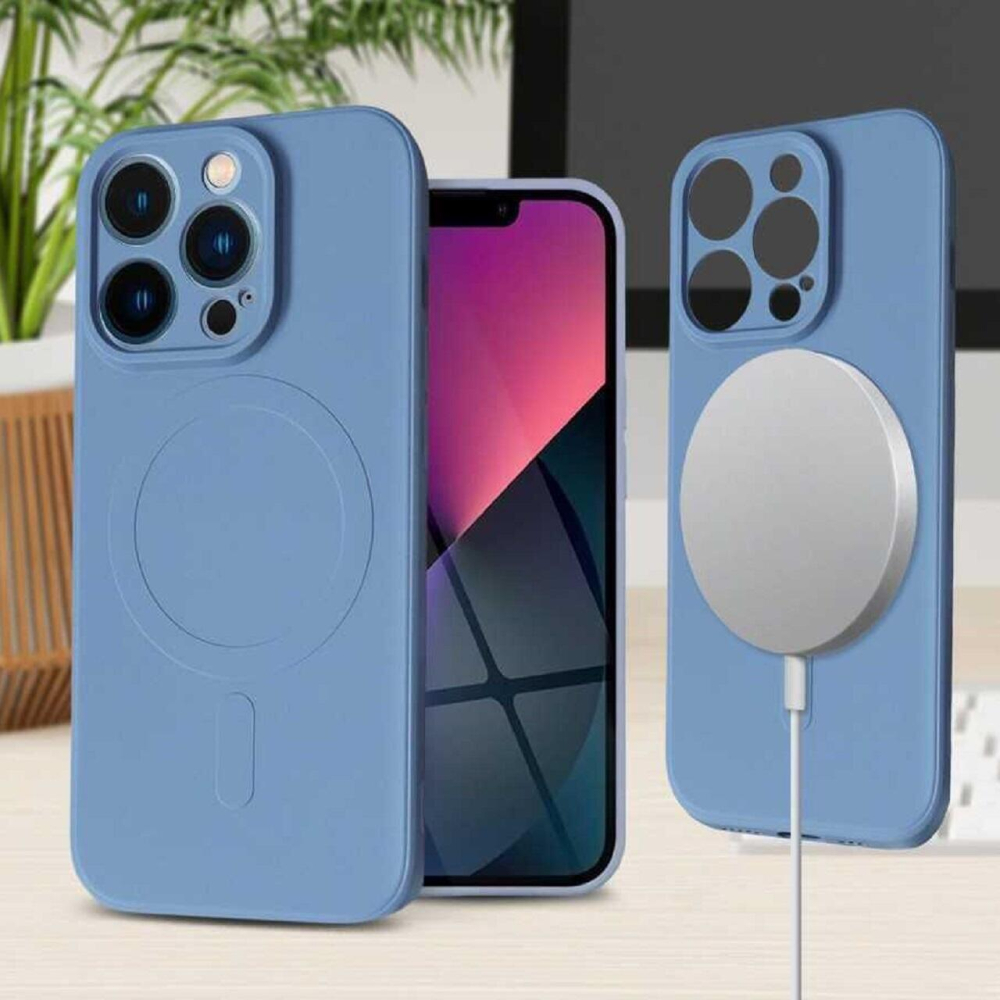 Lemontti Husa Silicon iPhone 15 Pro MagSafe Albastru [2]