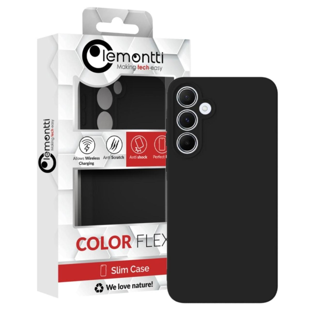 Lemontti Husa Silicon Soft Slim Samsung Galaxy A55 Negru (material mat si fin, captusit cu microfibra) [4]