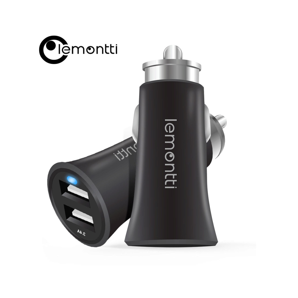 Lemontti Incarcator Auto 3.4A 2 porturi USB-A Negru [2]