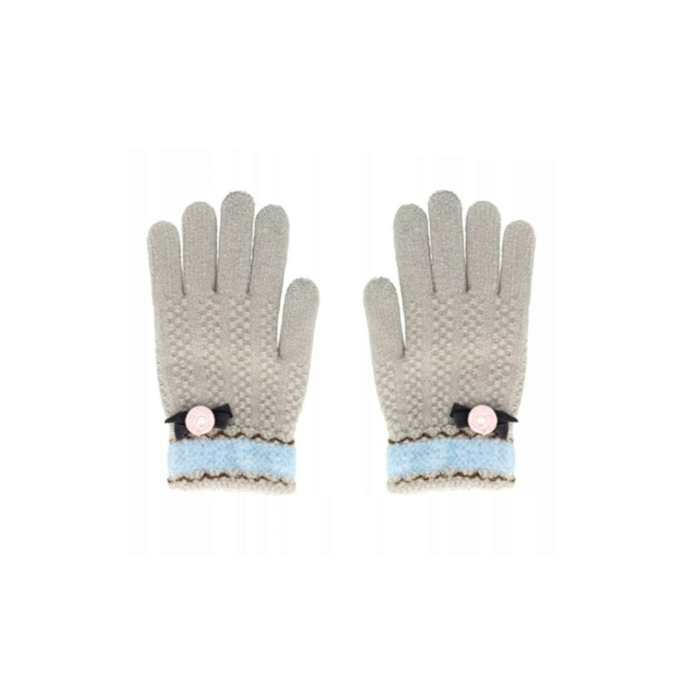 Lemontti Manusi Touchscreen Grey with Flower [2]