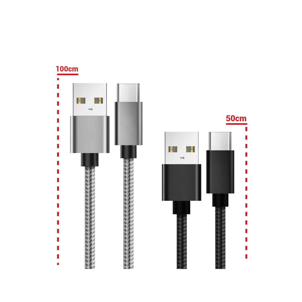 Lemontti Set Cabluri Bending Aluminum USB-A la Type-C 0.5m + 1m [3]