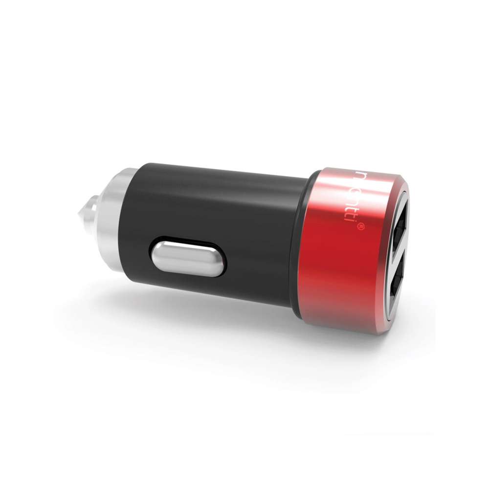 Lemontti Set Incarcator Auto 3.1A 2 porturi USB-A si cablu Type-C 1m Negru / Rosu [4]