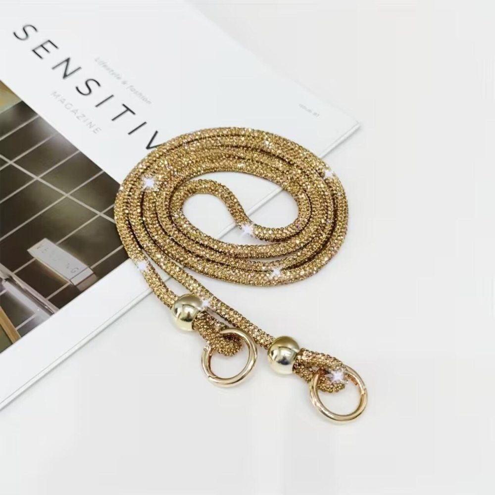 Lemontti Snur telefon cu cristale, 120cm, Auriu [3]
