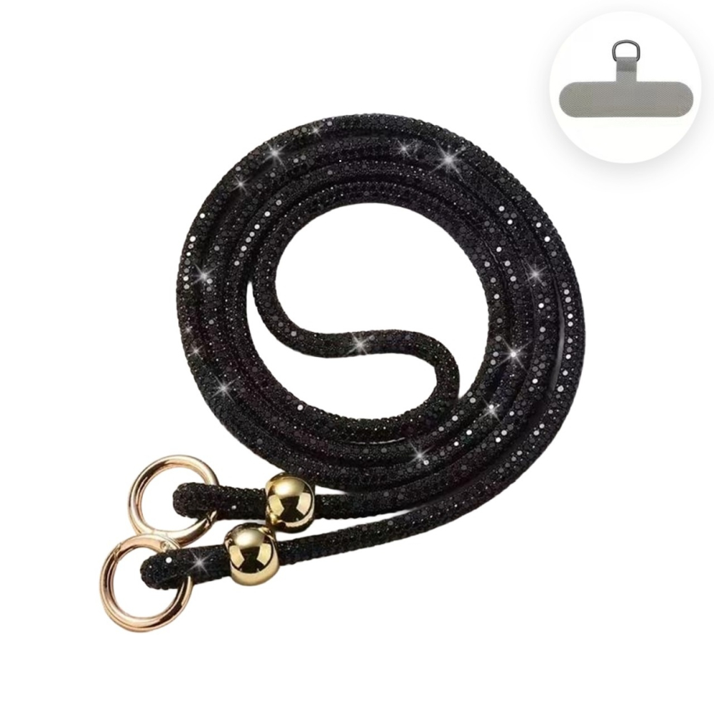 Lemontti Snur telefon cu cristale, 120cm, Negru [3]