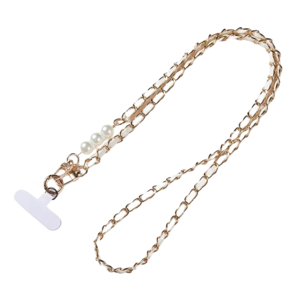 Lemontti Snur telefon cu perle, 120cm, Alb [8]