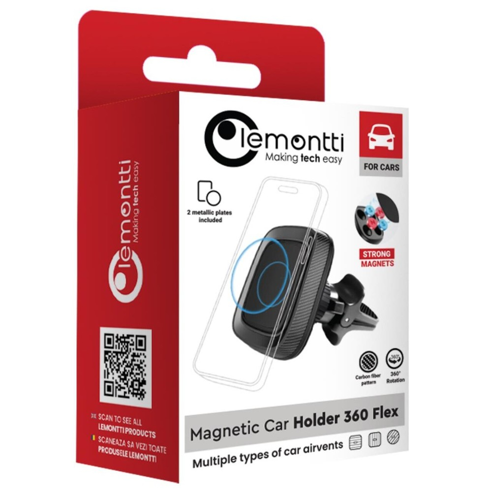 Lemontti Suport Auto Magnetic 360 Flex, prindere la sistemul de ventilatie, Negru [11]