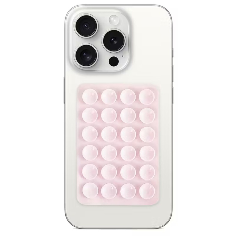 Lemontti Suport Silicon cu ventuze pentru telefon Roz [3]