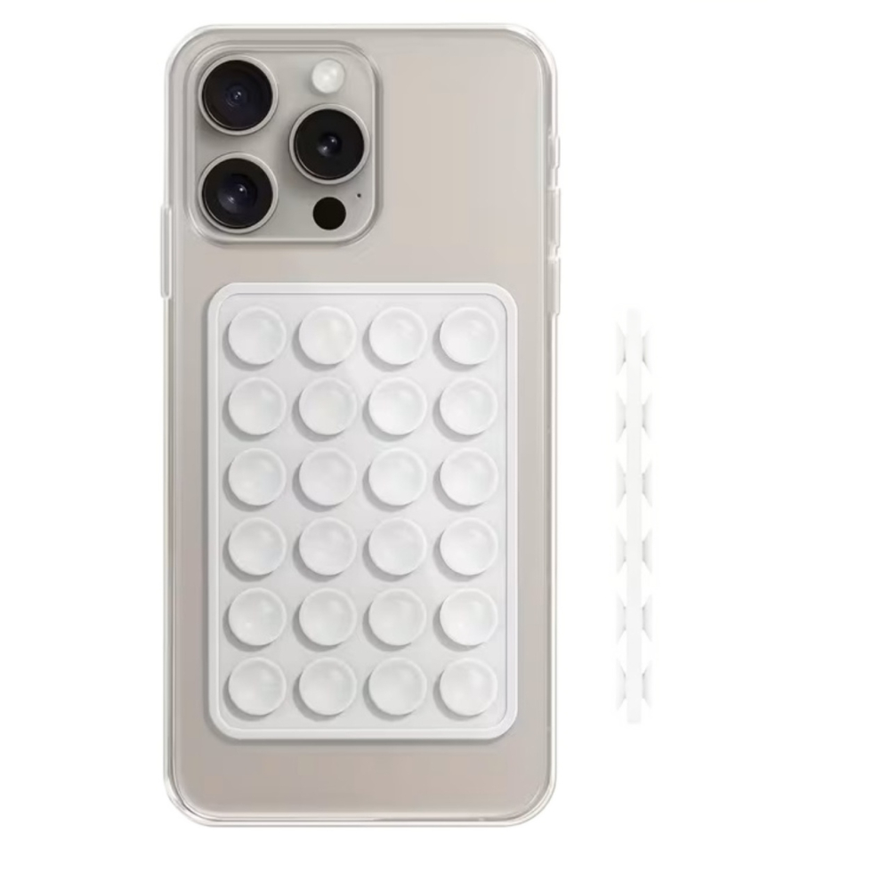 Lemontti Suport Silicon Duo cu ventuze pentru telefon Alb [3]