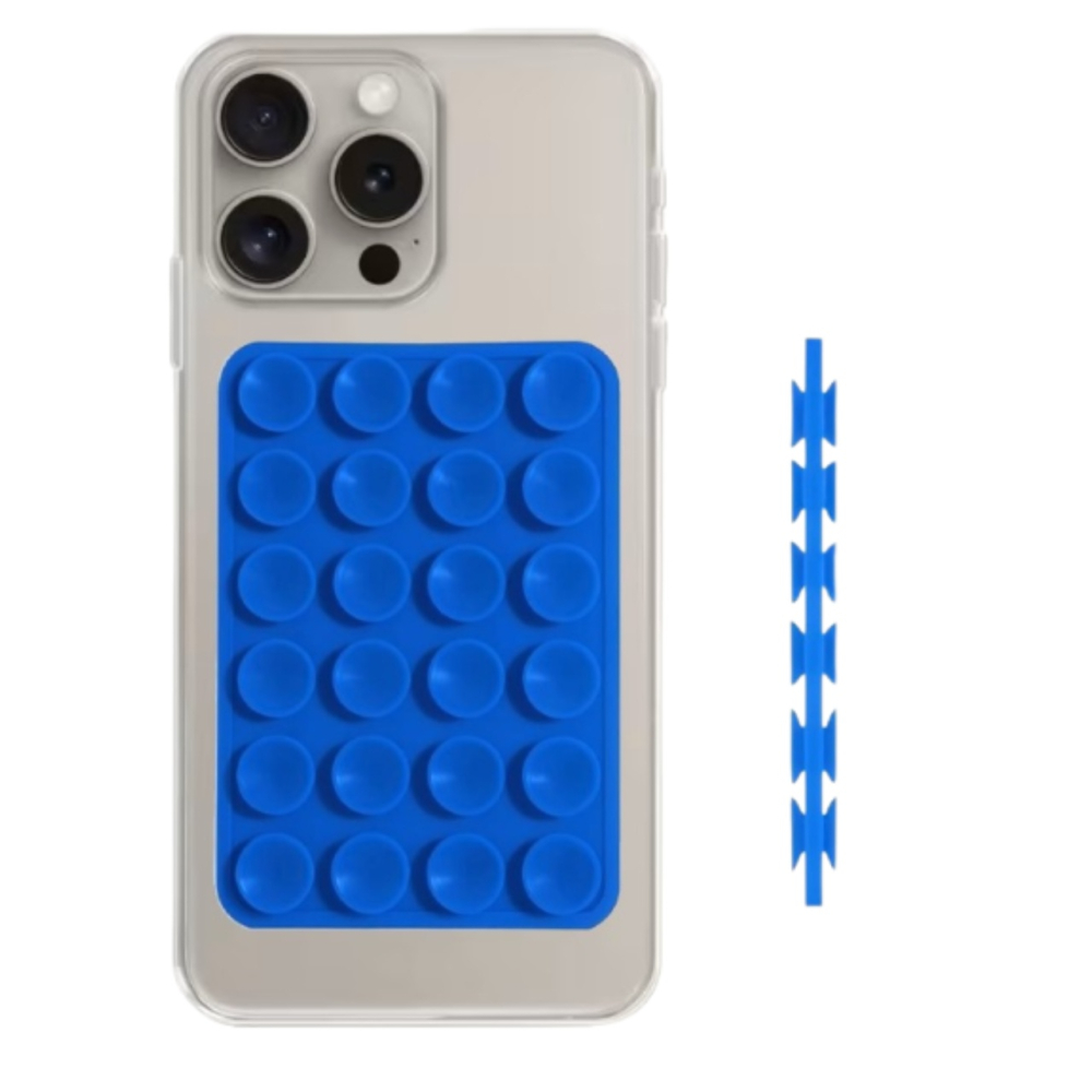 Lemontti Suport Silicon Duo cu ventuze pentru telefon Albastru [2]