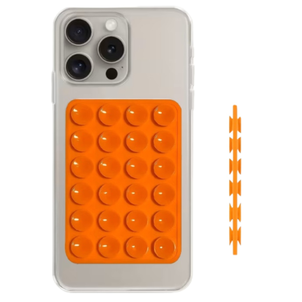 Lemontti Suport Silicon Duo cu ventuze pentru telefon Portocaliu [3]