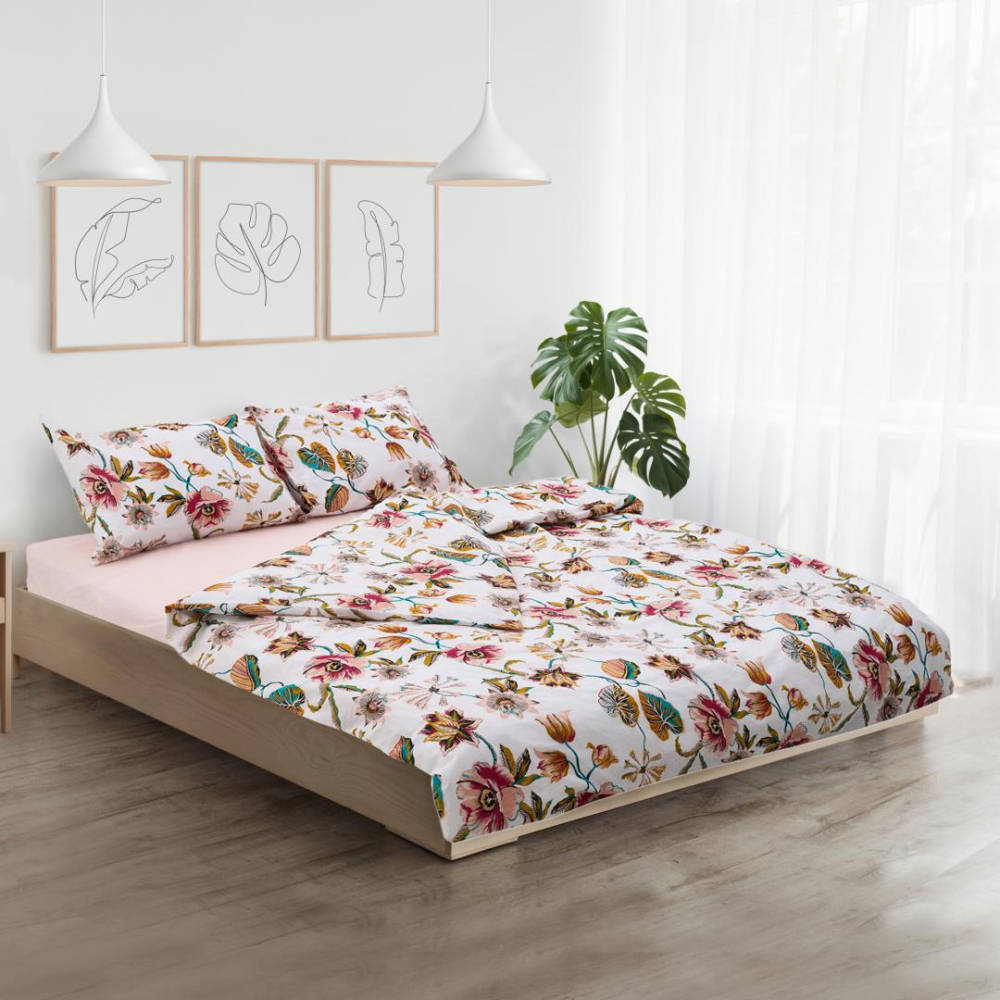 Lenjerie dubla 100% bumbac,4 piese, aziz [4]