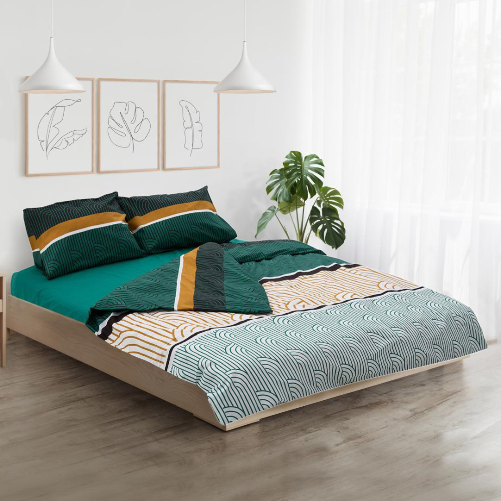 Lenjerie dubla 100% bumbac,4 piese, deco [3]