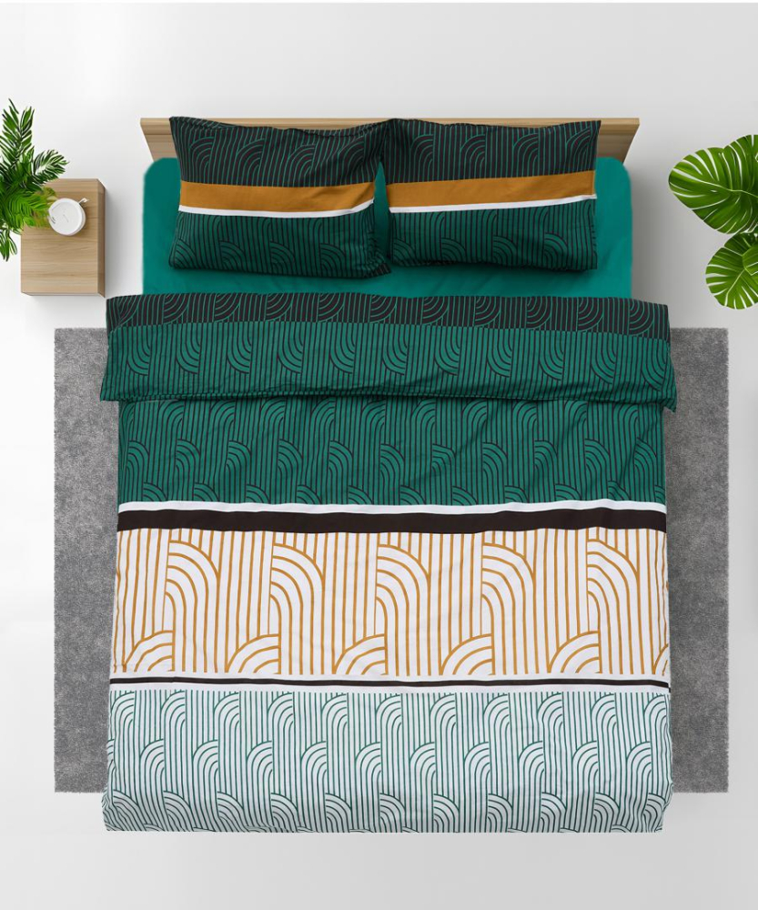 Lenjerie dubla 100% bumbac,4 piese, deco [2]