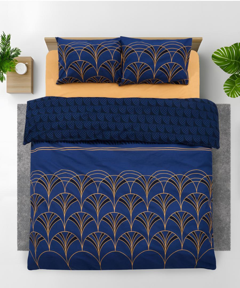 Lenjerie kingsize, bumbac,132 tc, wave [3]