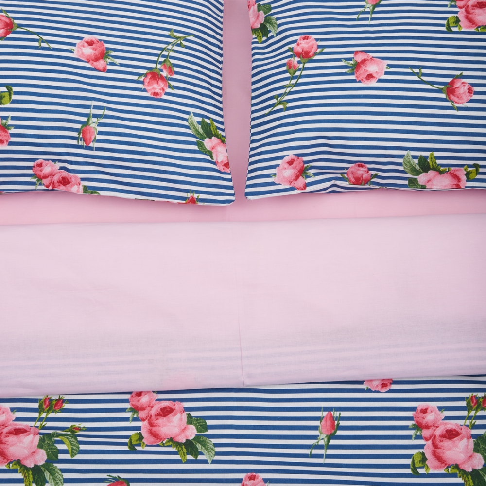 Lenjerie pat dbl, 100% bbc, 132tc, rose [3]