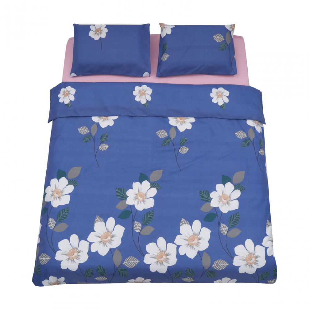Lenjerie vanora de pat king size microfibra blue daisy [5]