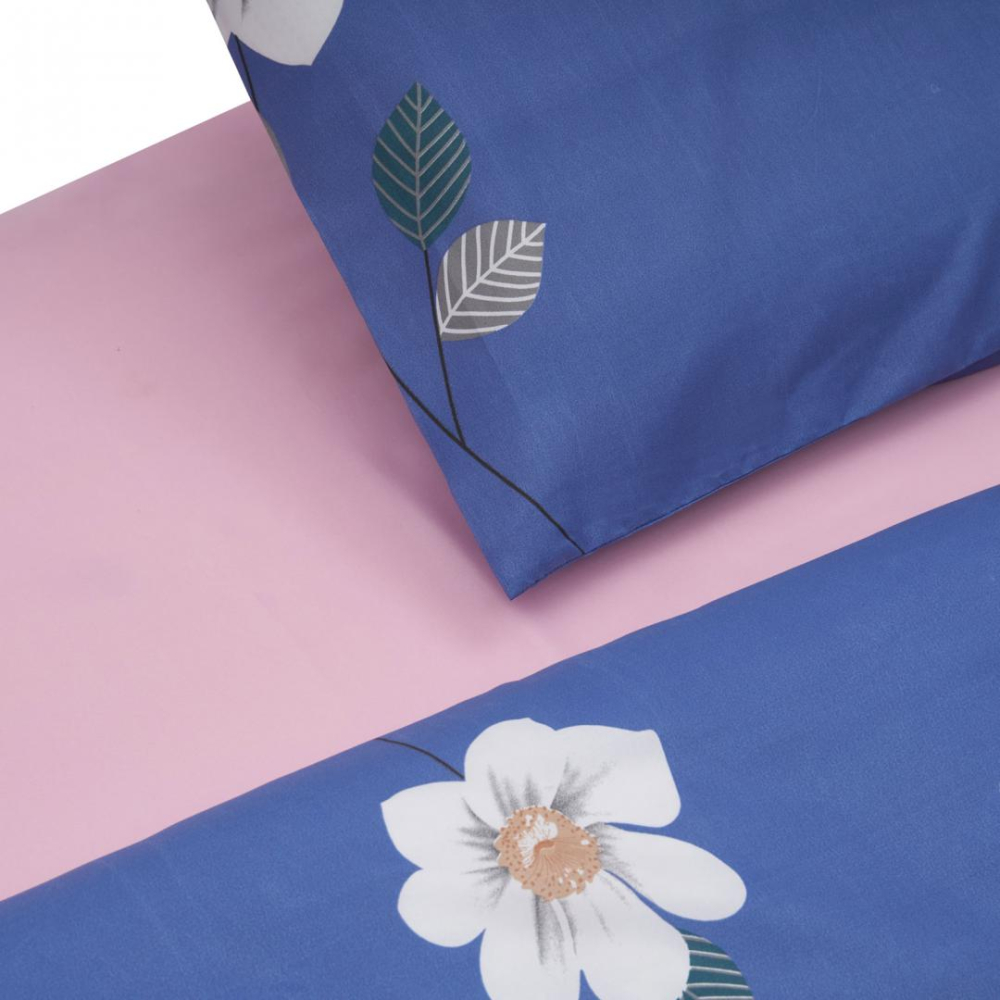 Lenjerie vanora de pat king size microfibra blue daisy [3]