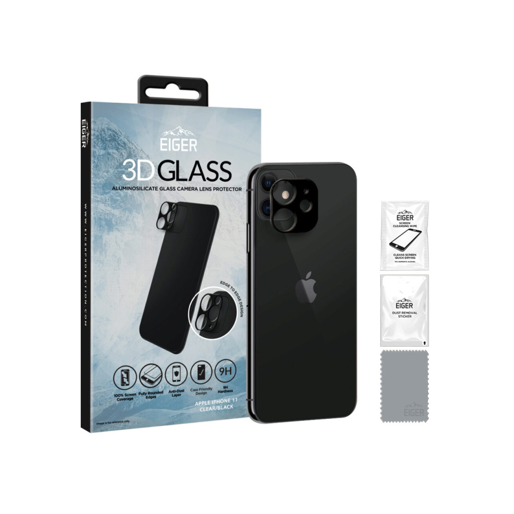 Lentile Camera iPhone 11 Eiger 3D Glass Clear Black [2]