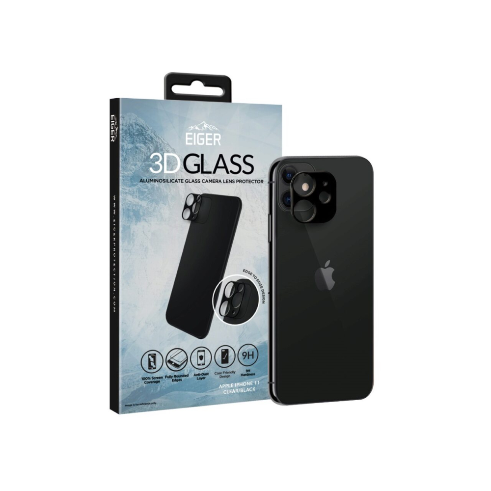 Lentile Camera iPhone 11 Eiger 3D Glass Clear Black [3]
