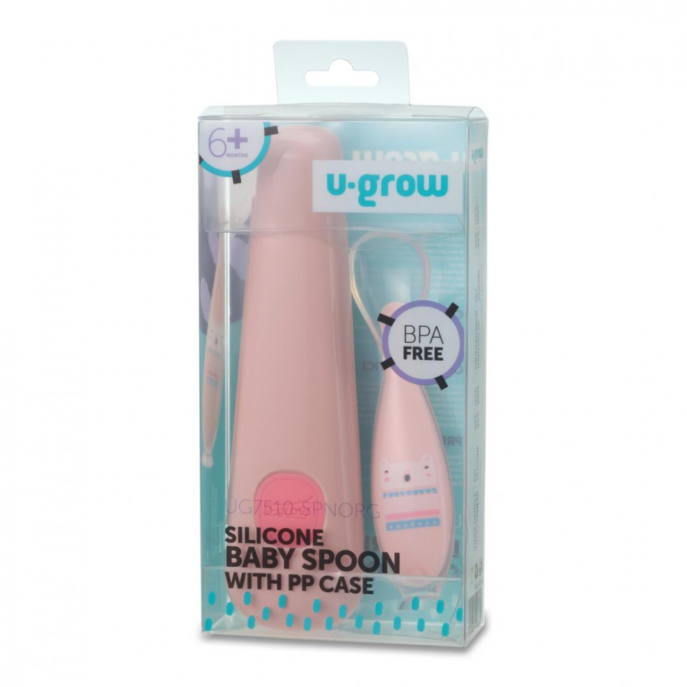 Lingurita silicon suport , roz, u-grow [2]