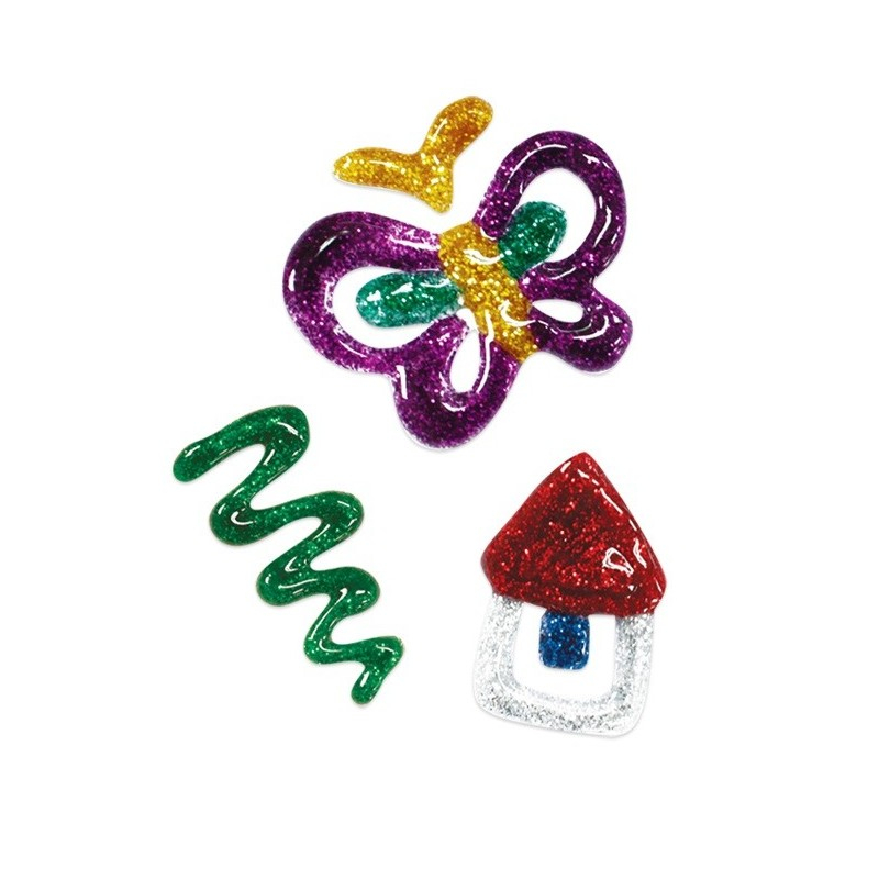 Lipici lichid cu sclipici, confetti, set 5 buc, Amos, GCL10B5 [2]