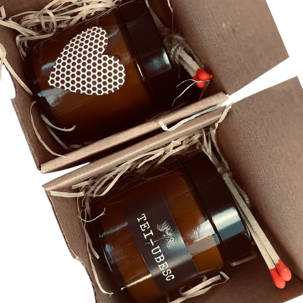 Lumanare naturala din tei, 180 gr, hand made, premium [10]