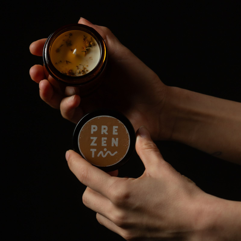 Lumanare naturala din tei, 180 gr, hand made, premium [7]