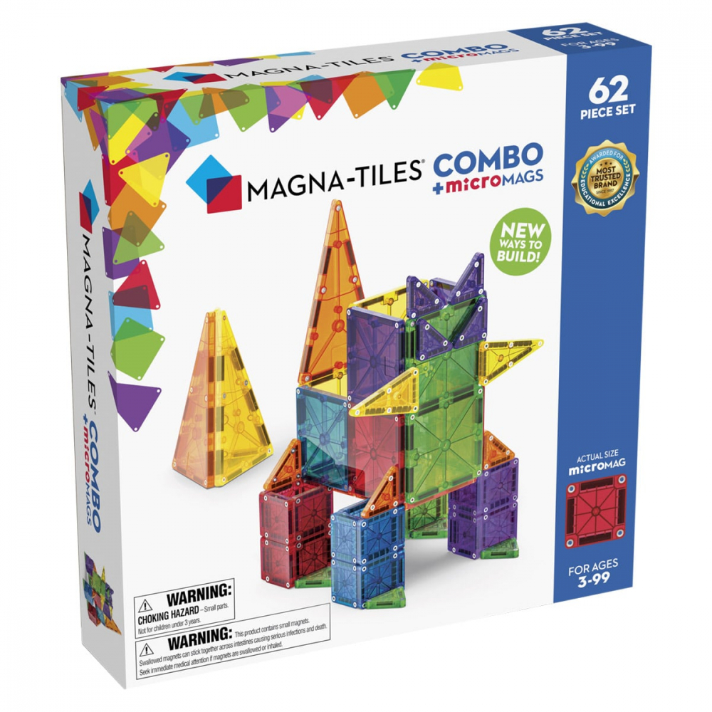MAGNA-TILES Combo + microMAGS, 62 piese, 3-9 ani [1]