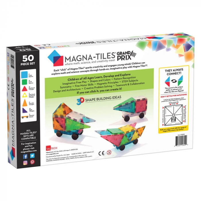 Joc de constructie magnetic ⭐ Magna-Tiles Grand Prix 50 piese [4]