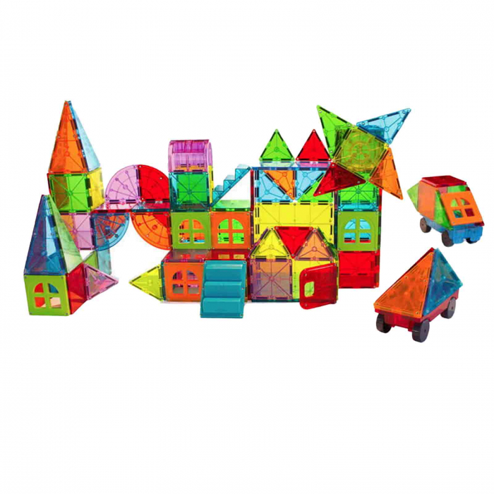 Joc de constructie magnetic ⭐ Magna-Tiles Metropolis 110 piese [2]