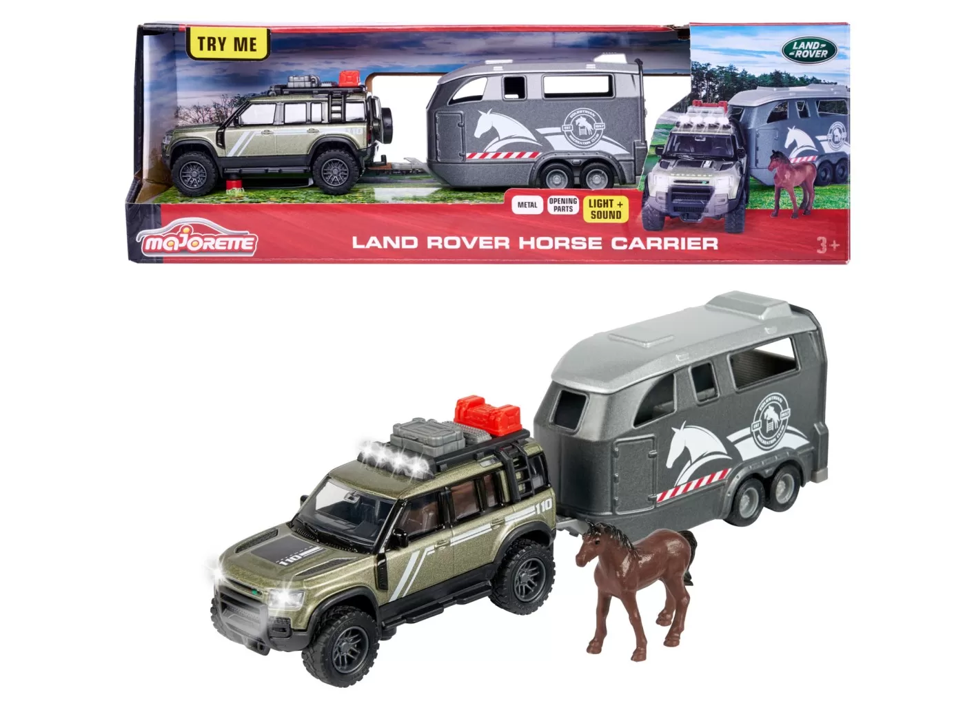 Majorette land rover cu remorca pentru cai [9]