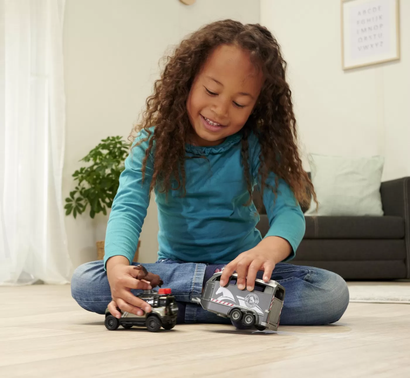 Majorette land rover cu remorca pentru cai [3]