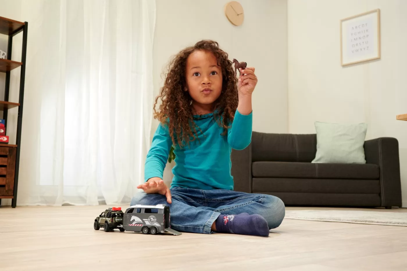 Majorette land rover cu remorca pentru cai [6]