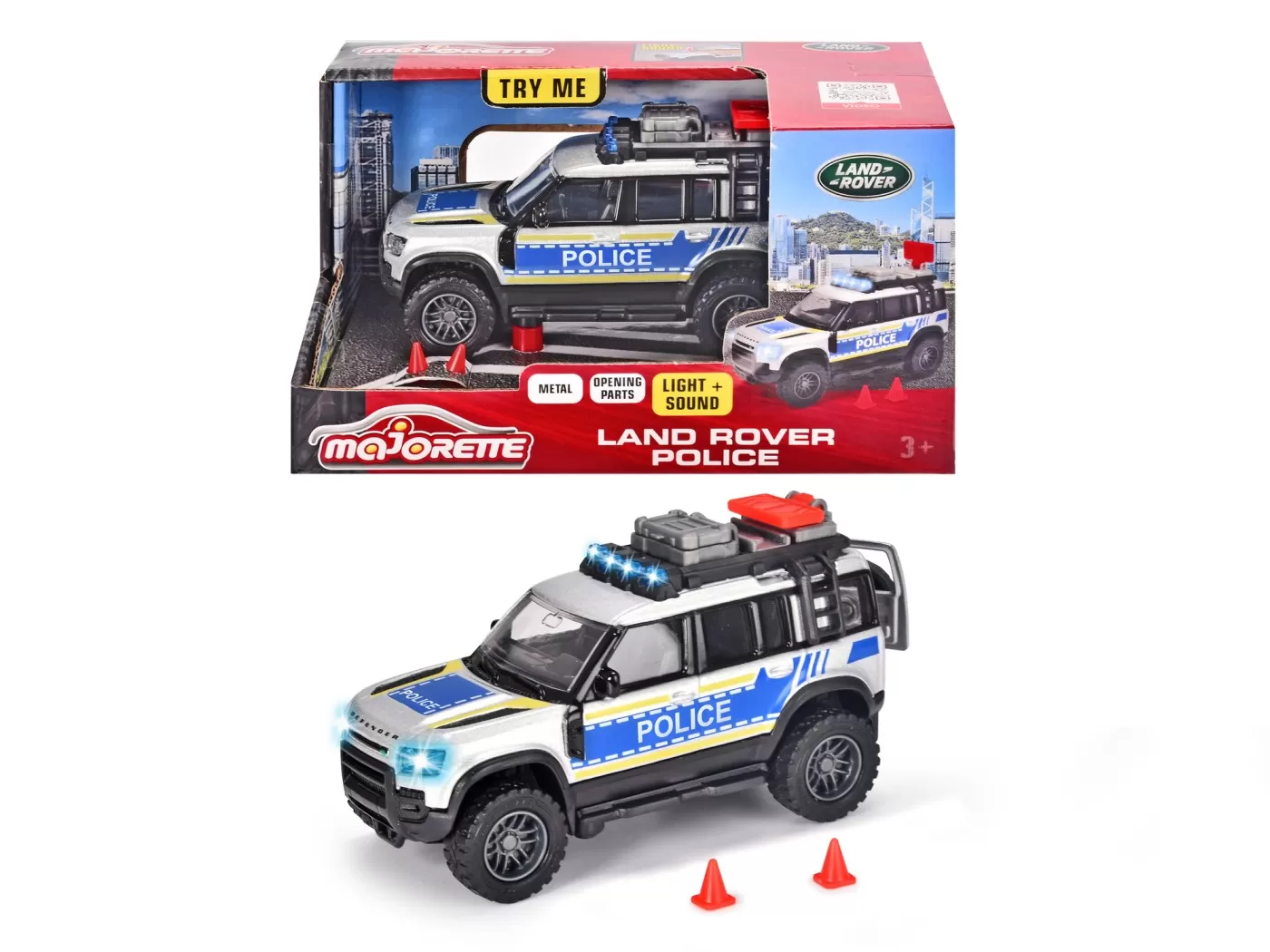 Majorette masina de politie land rover cu lumini si sunete [1]