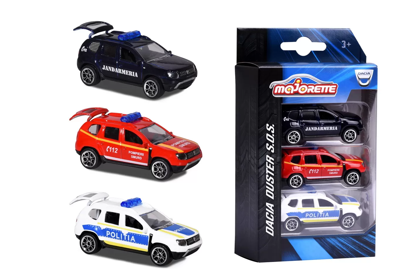Majorette set 3 dacia duster metal 7.5cm, varsta de la 3 ani la 12 ani [2]