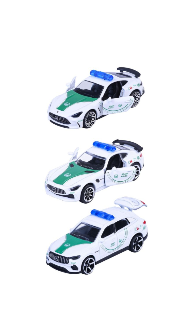 Majorette set 3 masinute de politie dubai metalice mercedes amg 7.5cm [2]