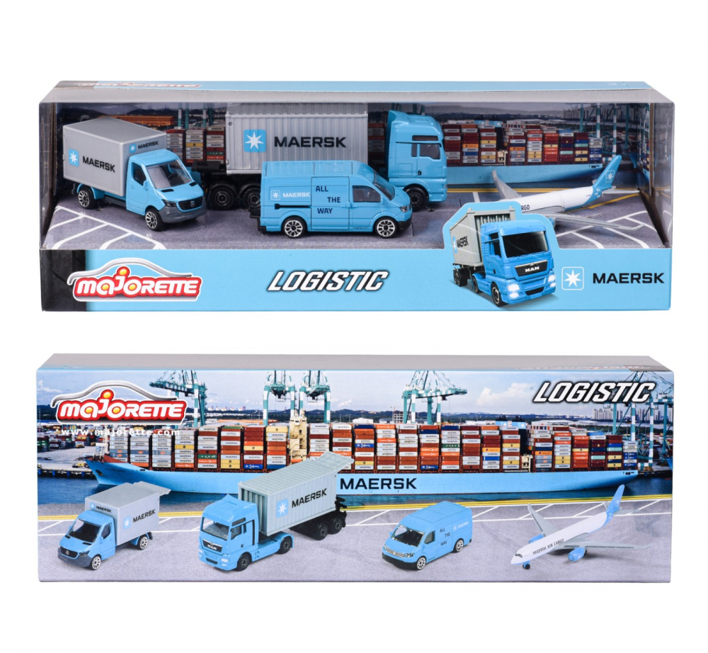 Majorette set 4 vehicule metalice de transport maersk  [4]