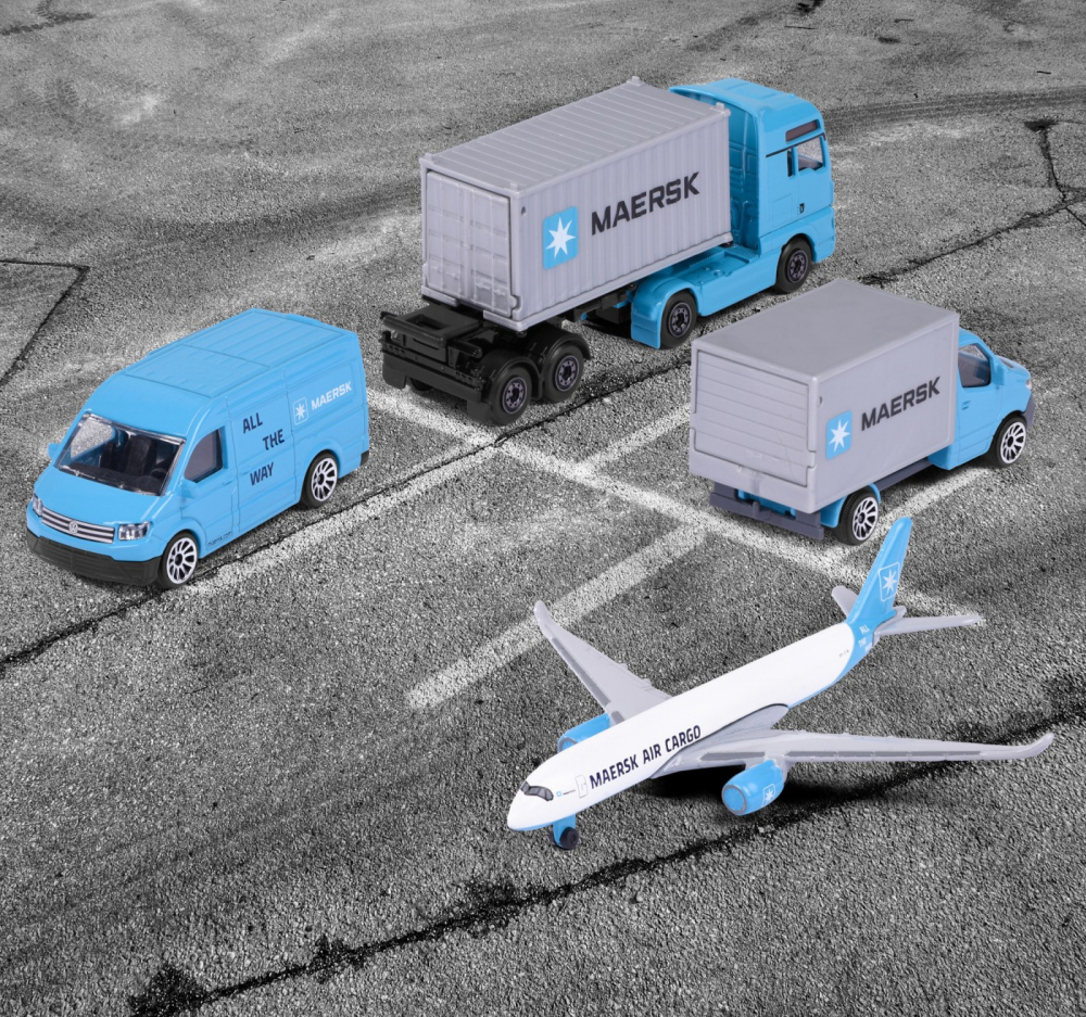 Majorette set 4 vehicule metalice de transport maersk  [2]