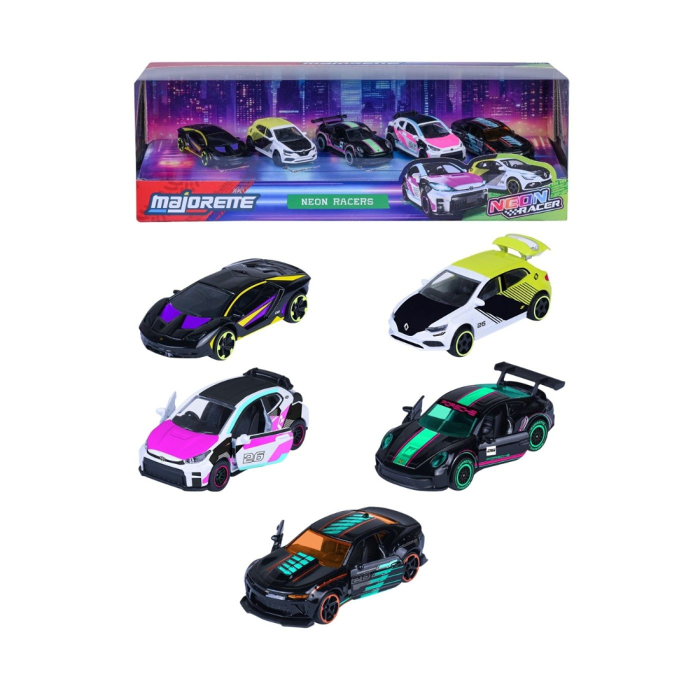 Majorette set 5 masinute metalice neon racer 7.5cm [3]