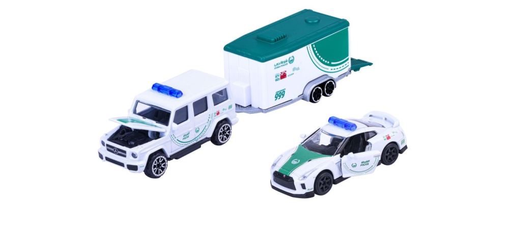 Majorette set remorca de politie dubai deluxe mercedes amg g63 si masinuta nissan gt-r r35 [2]