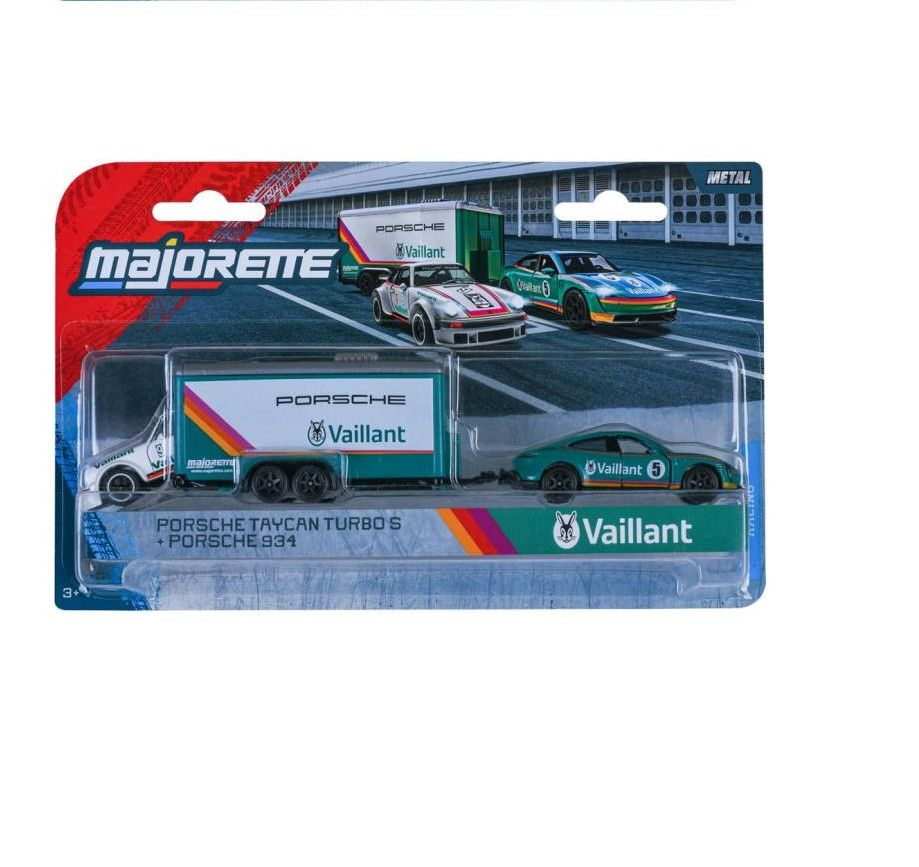 Majorette transporter set remorca de curse deluxe porsche taycan turbo s si masinuta porsche 934 [1]