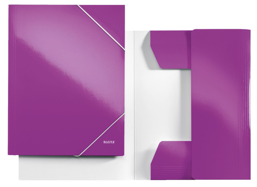 Mapa carton cu elastic mov metalizat wow leitz [2]