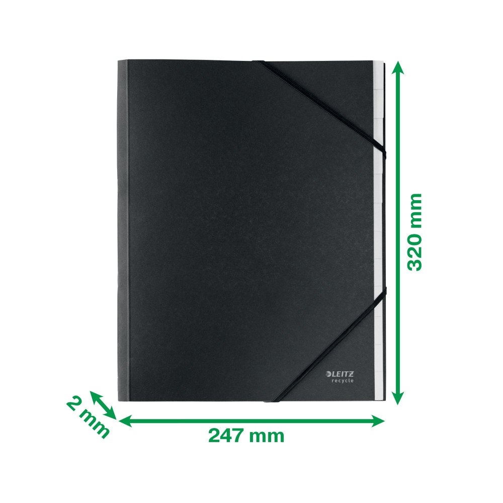 Mapa carton cu elastic neagra 12 separatoare recycle leitz [4]