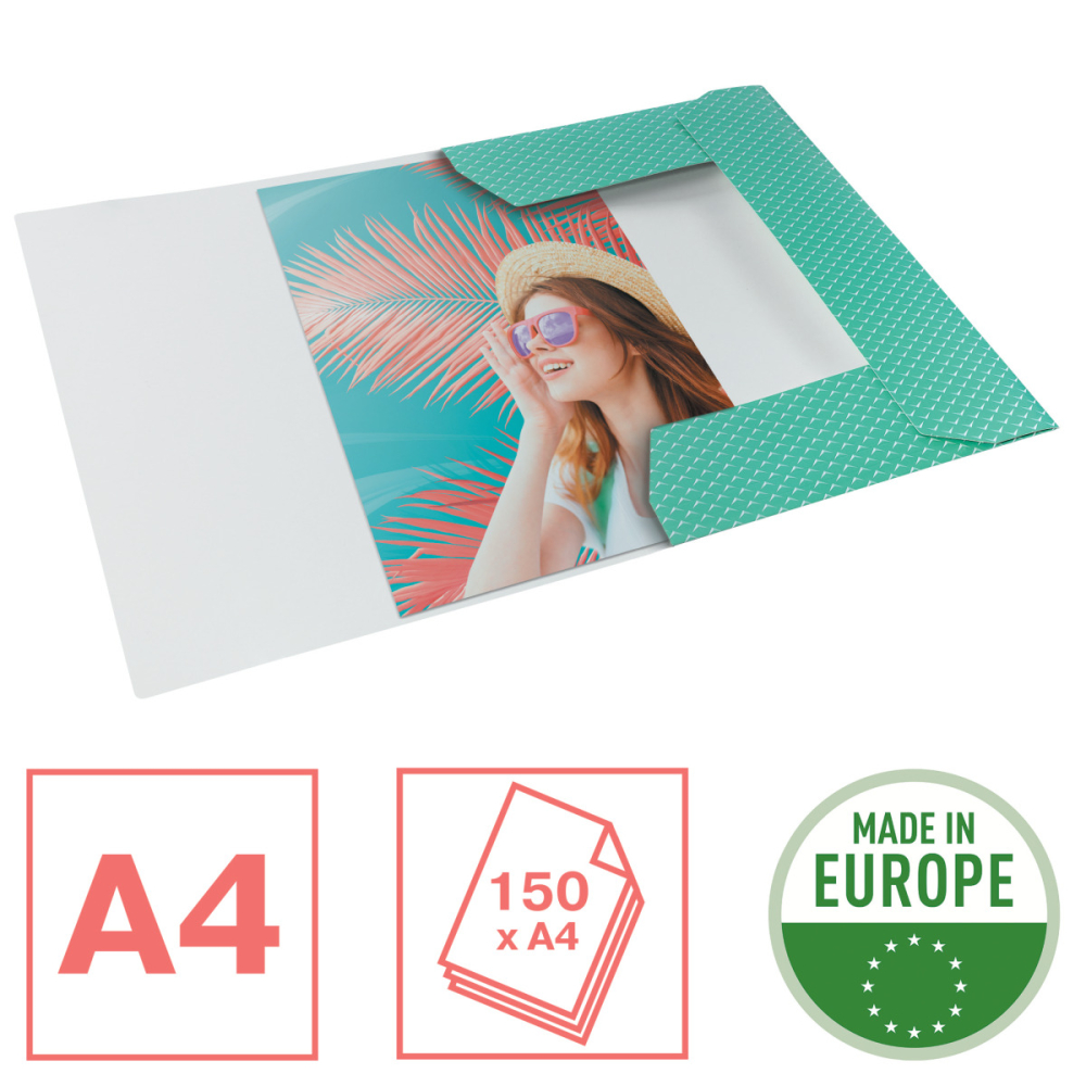 Mapa carton cu elastic verde reciclabila colour'breeze esselte [2]