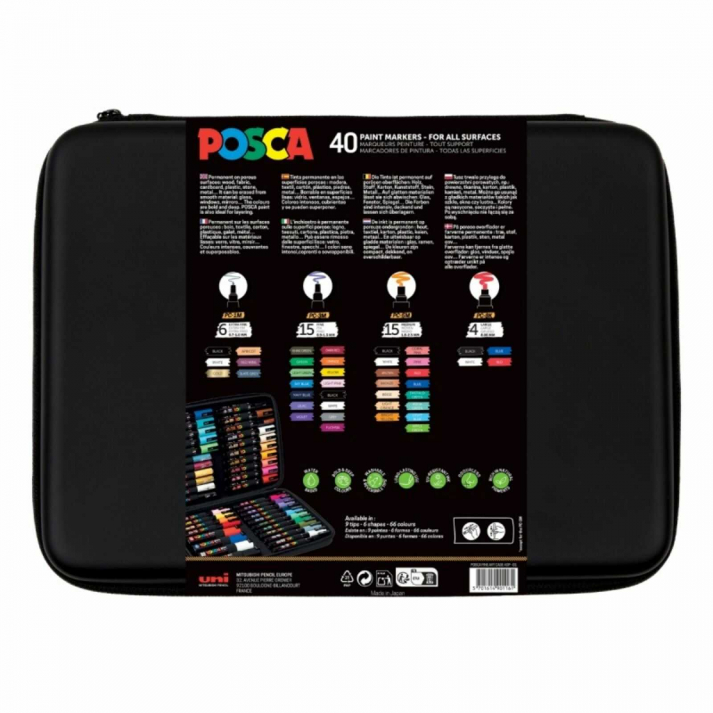 Set Carioci Posca 40 Markere in Mapa Echipata - Micostore.ro [6]