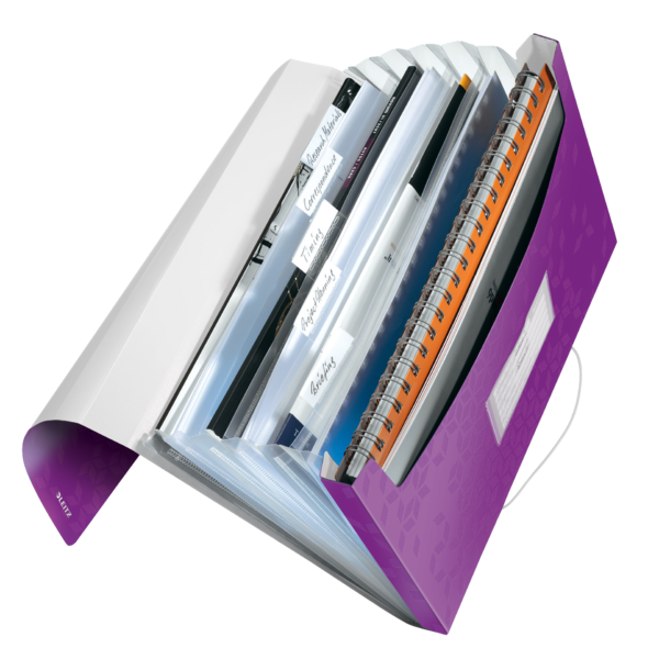 Mapa plastic 6 compartimente mov metalizat tip proiect wow leitz [3]