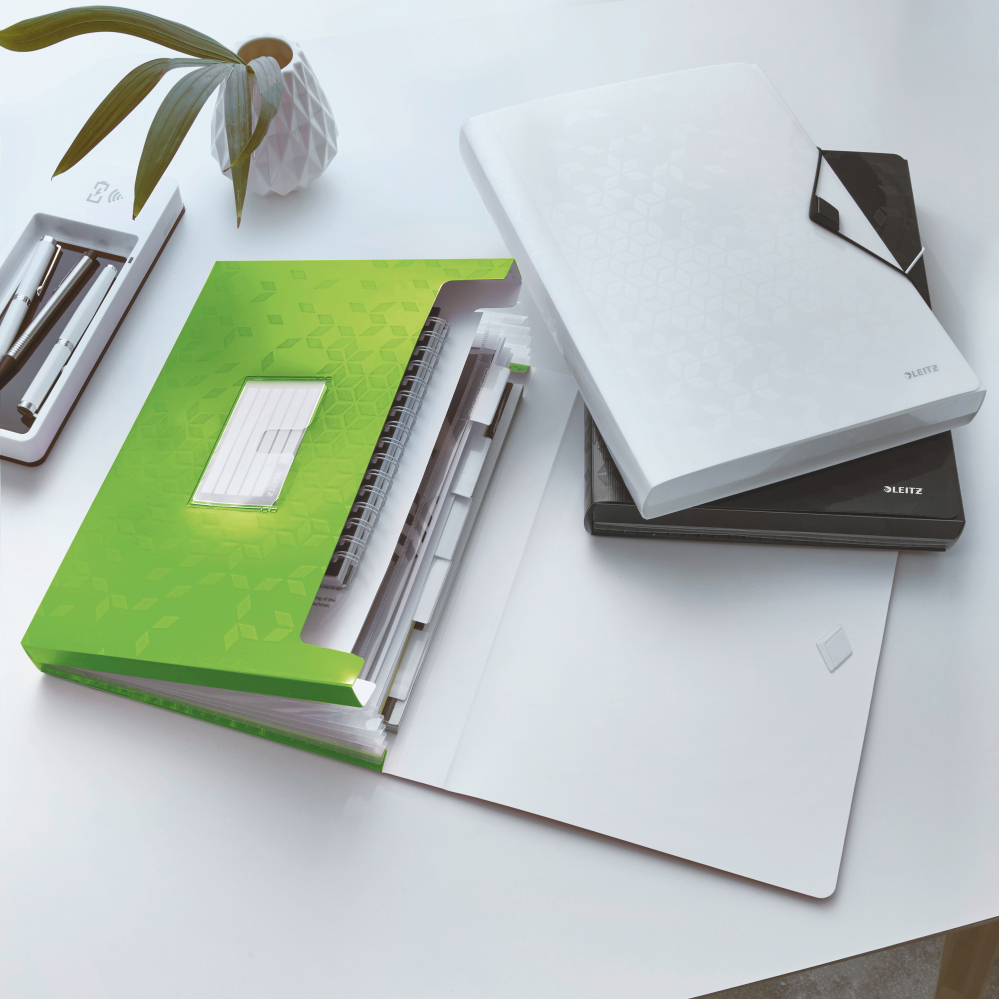 Mapa plastic 6 compartimente verde tip proiect wow leitz [3]