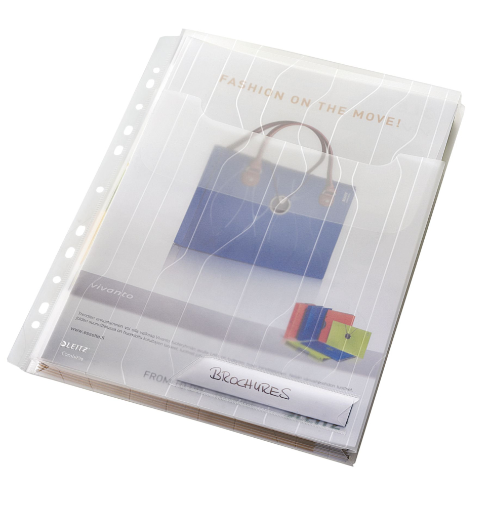 Mapa plastic cu burduf 2cm transparenta 3/set combifile leitz [3]