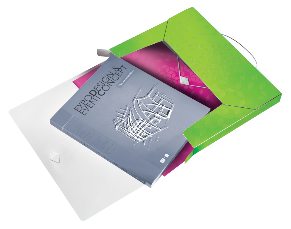 Mapa plastic cu burduf 30mm verde wow leitz [2]