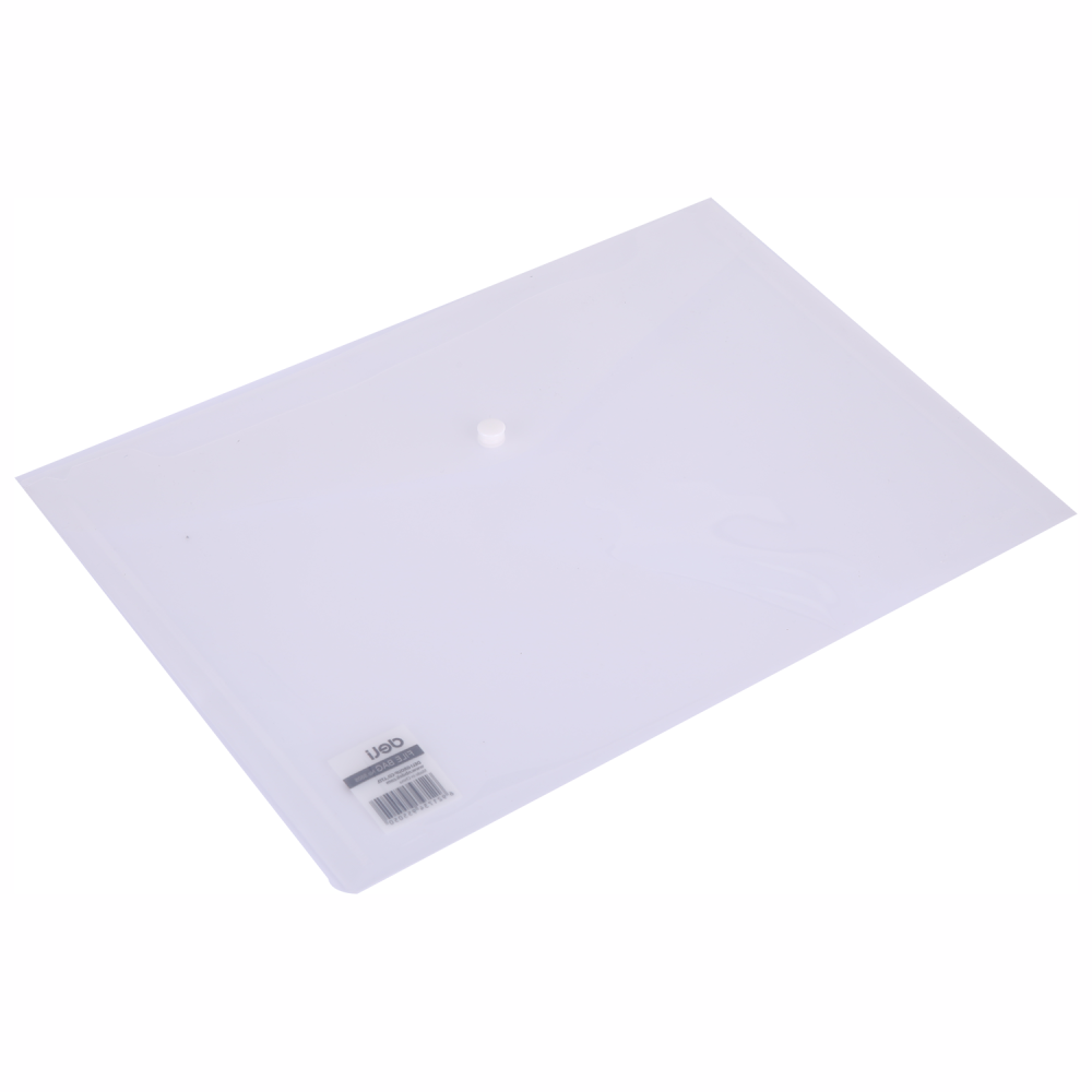 Mapa plastic cu buton a4 transparenta deli [2]